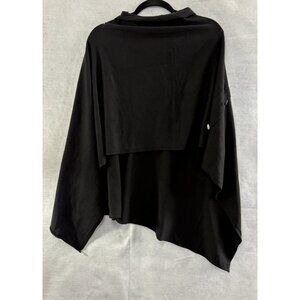 NWT ROBERT KITCHEN Women Poncho Size L Black Sweater Classy Modern Comfy 20-1